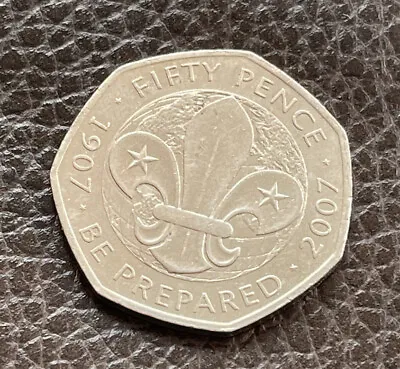 2007 50p Coin Rare Scout Movement Be Prepared 100th Anniversary Fifty Pence • £200