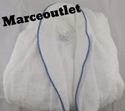 Matouk Cairo Egyptian Cotton MEDIUM / LARGE Bath Robe White / Azure Blue • $9.99