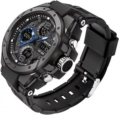 Men's Military Watch Digital Outdoor Sports Tactical Army Wristwatch Electronic • £19.99