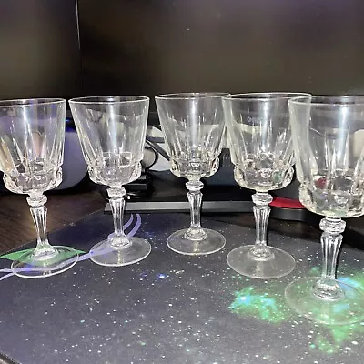 Lot 12 - CRISTAL D'ARQUES-DURAND Chantelle Water  Wine Glasses Lady Victoria VTG • $17