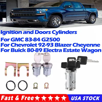 For Chevy S10 Pickup S-10 BLAZER Suburban Ignition Kit Door Lock Cylinders Front • $23.74
