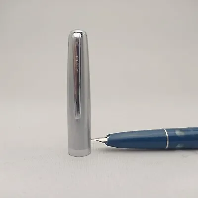 LAMY Rattio 49cf Blue Piston Fountain Pen SS EF Nib Vintage 60s Rare Model • $69.99