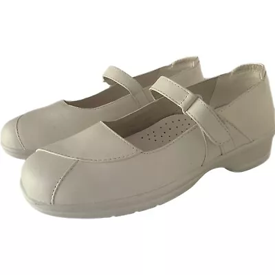 Propet White Leather Mary Jane Walking Shoes Womens 6.5 Comfort Nursing Casual • $19.79