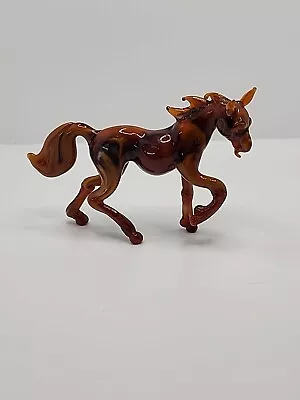 Vintage Art Glass Horse Mid Century Slag Glass  • $29