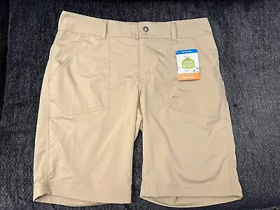 Columbia Tan Khaki Active Fit Nylon Omni Shield Court Shorts Size 10 NWT • $30.99