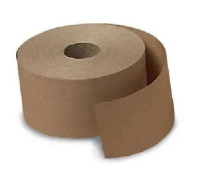 8 ROLLS 2.75in 70mm X 375ft Reinforced Gummed Kraft Paper Tape Water Activated • $72.01