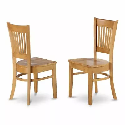 East West Furniture Vancouver 11  Wood Dining Chairs In Oak (Set Of 2) • $142.54