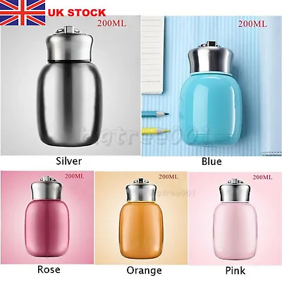 200ML Stainless Vacuum Flask Insulated Thermos Cup Mini Water Bottle NEW UK • £11.83