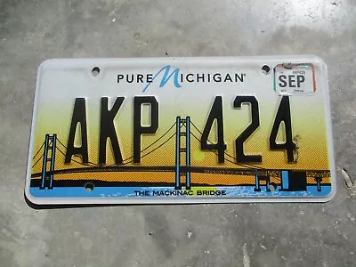 Michigan 2017 The Mackinac Bridge License Plate #  AKP  424 • $20