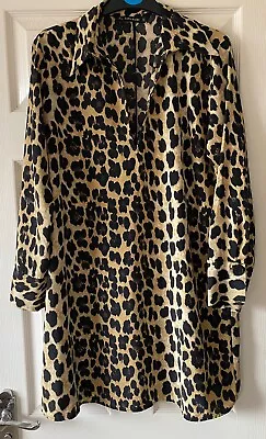 NEW Gorgeous ZARA Leopard/Cheetah Animal Print Tunic Dress Top S 10 • £9.99