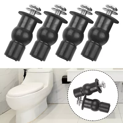 4x Toilet-Seat TOP FIX Seat Hinge Hole Fixings Well Nut-Screw Rubber Universal • $15.59