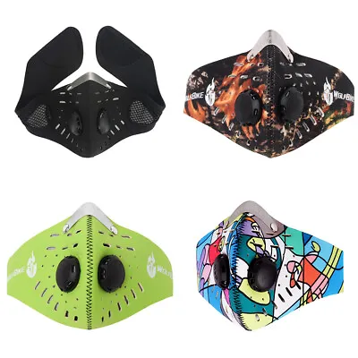 Cycling Reusable Half Face Mask Sport Filter Breathing Mask Valves Washable • $6.99