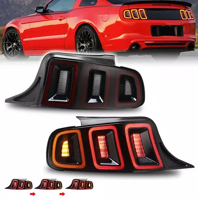 Red LED Taillights For 2010-2014 Ford Mustang Sequential Turn Signal Lights Pair • $264.49