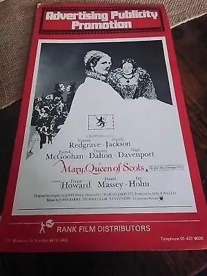 £65 • Buy Original Film Campaign Book VANESSA REDGRAVE MARY QUEEN OF SCOTS