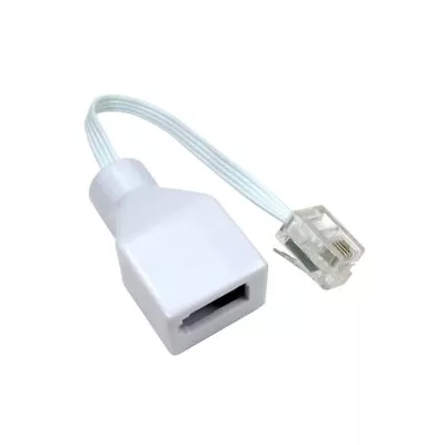 BT Socket To RJ11 Plug 4 Pin Telephone Phone Cable Adaptor Converter White. • £2.59