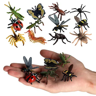 £6.28 • Buy 12x Plastic Insect Model Figures Toy Bugs Scorpion Bee Jungle Decor