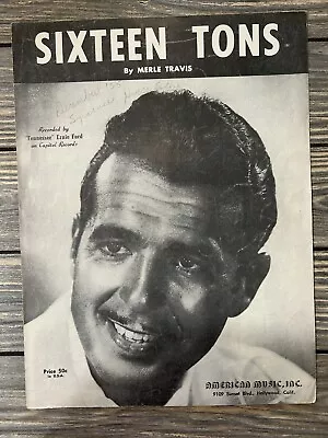 Vintage 1947 Sixteen Tons Sheet Music Merle Travis • $15