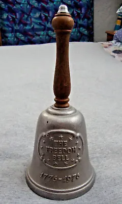 1776-1976 Bicentennial The Freedom BELL America Pewter Silver Wood Handle 10 In • $10.46