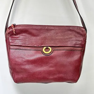 Vintage Etienne Aigner Handbag Women Burgundy Leather Lined Purse Shoulder Bag • $34.95