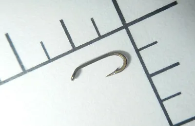 100 Mustad #19 Tiny Fly Tying Hooks Forged Reversed Bronzed Td Tapered Eye 7958 • $10.99