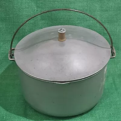 VTG PERFECTION Aluminum Camping METAL Dutch Oven  Pot WIRE HANDLE 8 QRT 12 1/4  • $125.80