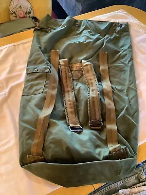 Vintage 80's U.S. MILITARY Issued 36  Canvas DUFFLE BAG Backpack Desert Storm • $20