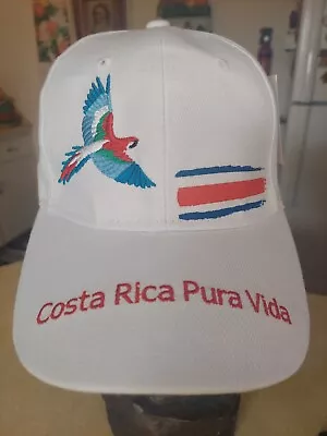 Costa Rica Pura Vida Hat Mens One Size White Snapback Baseball Cap Bird Parrot • $15.99