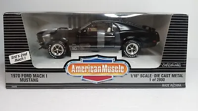 Ertl 1/18 Ford 1970 Mustang Mach 1 Raven Black #29046 1/2800 NRFB • $49