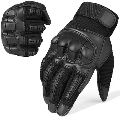 GearX TUFF Cowhide Leather Gloves Motorbike Motorcycle Carbon Fibre Knuckle  • £12.99