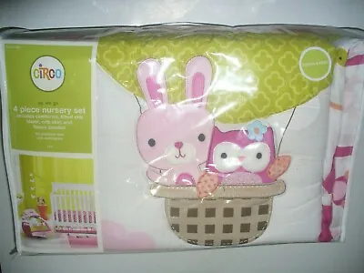 $125 • Buy Crib Bedding Set 4 Piece Pink And White Bunny Owl Baby Newborn 
