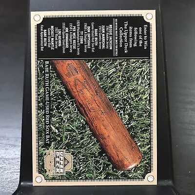 2000 Upper Deck The Collection Sweepstakes Entry Babe Ruth Game-Used Bat RED SOX • $1.90