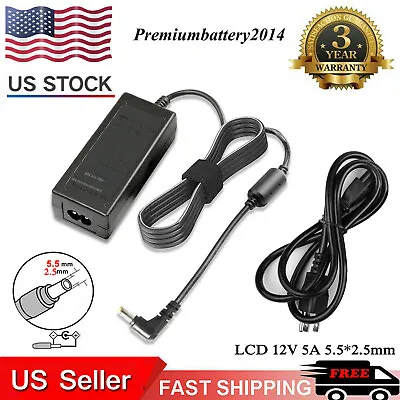 AC 100-240V To DC 12V 5A 5 Amp Power Supply Adapter For LCD Monitor 5.5 X 2.5mm • $10.99