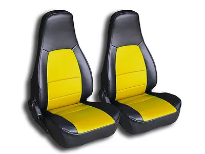 Iggee Custom Fit 2 Front Seat Covers For Mazda Miata 1990-97 Black/yellow • $159