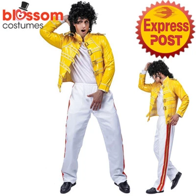 $27.01 • Buy IC31 Rock Superstar Mens Fancy Dress Pop Icon Freddy Mercury Celebrity Costume