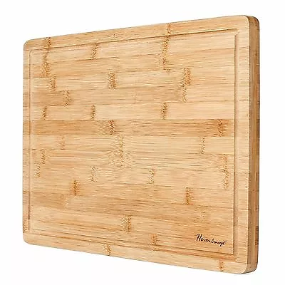 HEIM's XL Cutting Board Large Groove Kitchen ORGANIC Bamboo Wood Chopping Boards • $21.95