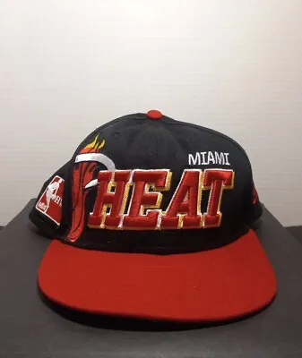 Miami Heat Black & Red New Era 9Fifty Hardwood Classics Snapback Cap/Hat • $10.99