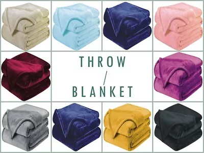£18.99 • Buy Soft Cosy Large Faux Fur Fleece Mink Blanket Bed Sofa Throw Double & King Size
