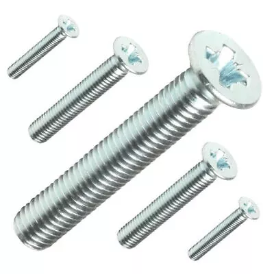 M3 M4 M5 M6 Pozi Countersunk Machine Screws Zinc Plated Steel Posidrive Bolts • £3.23