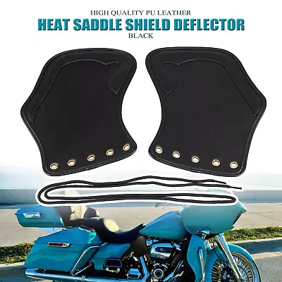 Black Heat Saddle Shield Deflector For Harley Fat Boy Street Glide Yamaha Suzuki • $19.98