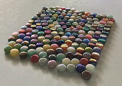 8 Mm Round Pearlescent Finish Glass Mixed Colors Mosaic Tiles - 100 Tiles • $6.95