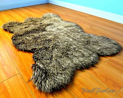 $41.30 • Buy New Original Grizzly Bearskin Throw Rug Synthetic Furs   2' X 4'