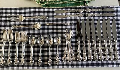 Vintage Antique Gorham Sterling Silver Flatware & Serving 51 Pcs Melrose Svc 8 • $1999.99