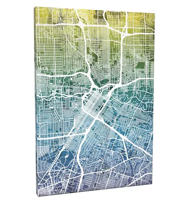 £13.99 • Buy Houston Texas City Map Box Canvas And Poster Print (2050)