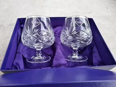 Edinburgh Crystal - Star Of Edinburgh Cut Crystal - 2 Brandy Glasses. • £9