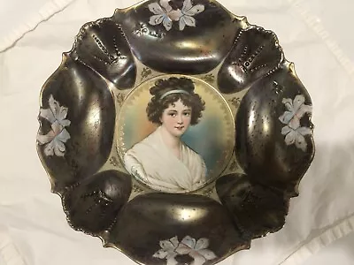 RARE ! Antique RS Prussia LeBrun Portrait Bowl Lily • $625