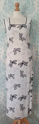 Mariella Burani Fully Lined Linen Blend Floral Maxi Dress Size 12 • $72.74