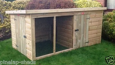 Kennel And Run Compact Traditional Tanalised Wooden Dog Kennel & Run • £690.59