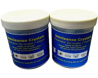 Uniflo Unicleanse Crystals Macerator Toilet Descaler SanifoSaniproSanislim. • £15.90