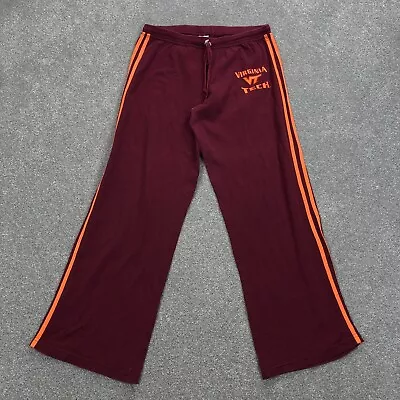 Vintage Virginia Tech Hokies Sweatpants Men XL Maroon Lightweight Track Warm Ups • $15.91