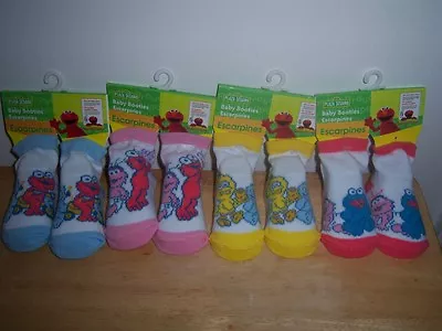 New Sesame Street Bootie Socks Elmo Cookie Monster Big Bird Baby Shower • $4.99